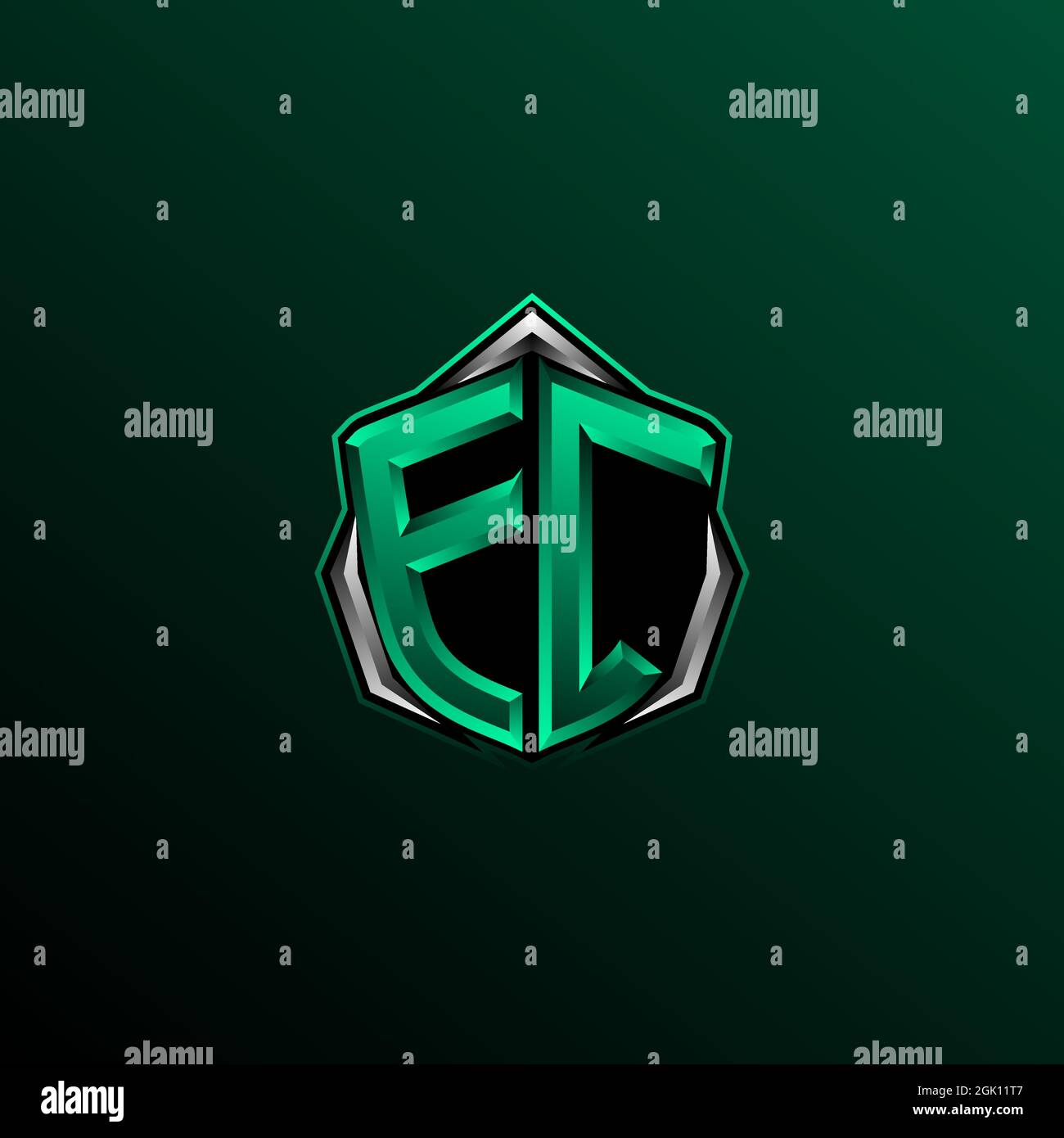 Ursprüngliches EC-Logo-Design, ursprüngliches EC-Logo-Design mit Circle-Stil, Logo für Spiele, eSport, Community oder Unternehmen. Stock Vektor