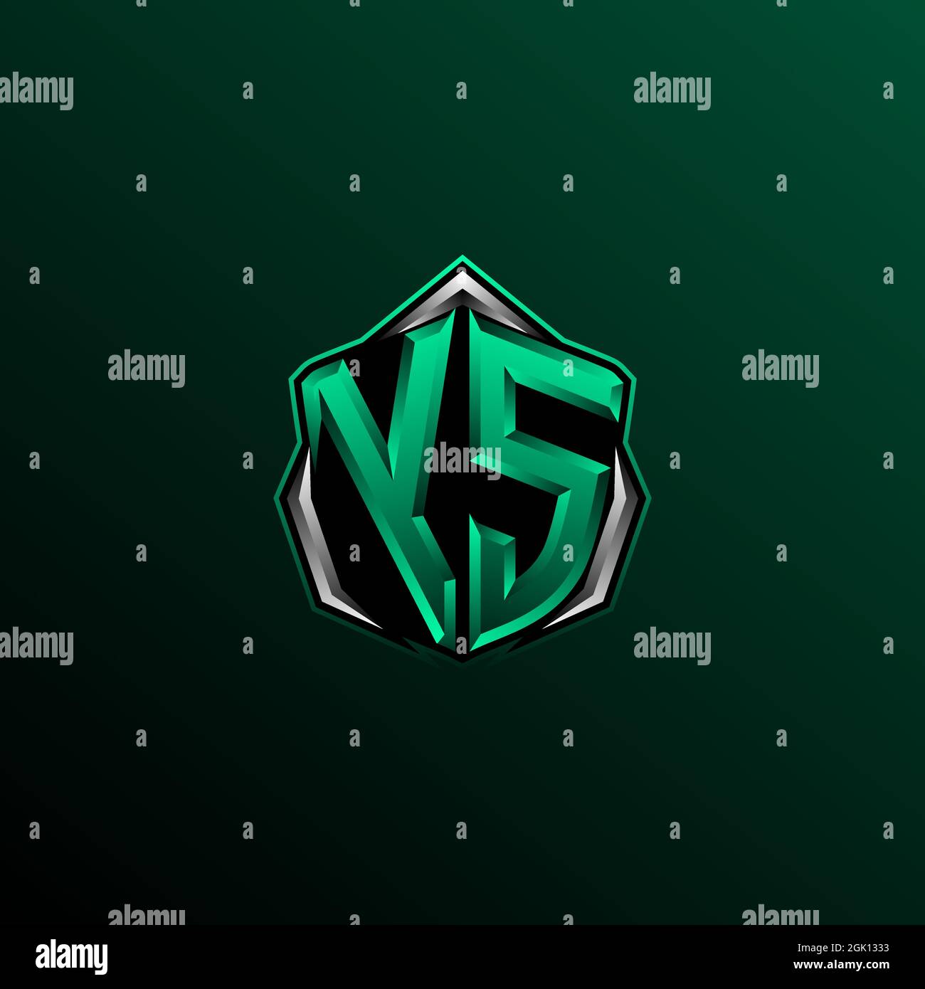 Erstes YS-Logo-Design, erstes YS-Logo-Design mit Shield-Stil, Logo für Spiele, eSport, Community oder Unternehmen. Stock Vektor