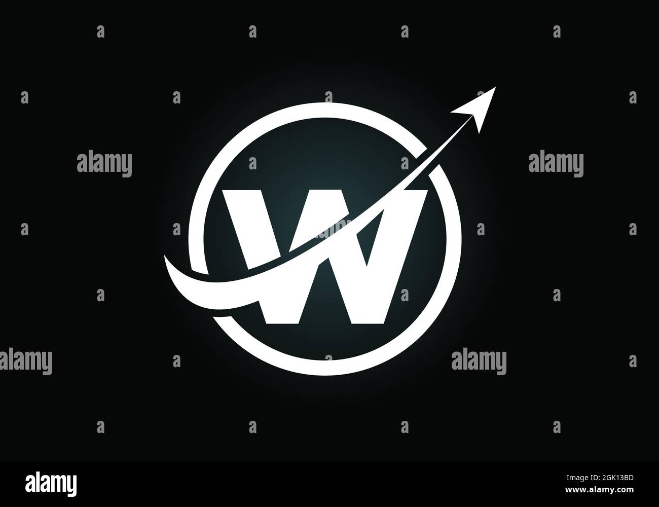 Anfängliches W-Monogramm-Alphabet-Symbol-Design mit dem Pfeil. Finanz- oder Erfolgslogo-Konzept. Schrift-Emblem. Logo für das Rechnungswesen Stock Vektor