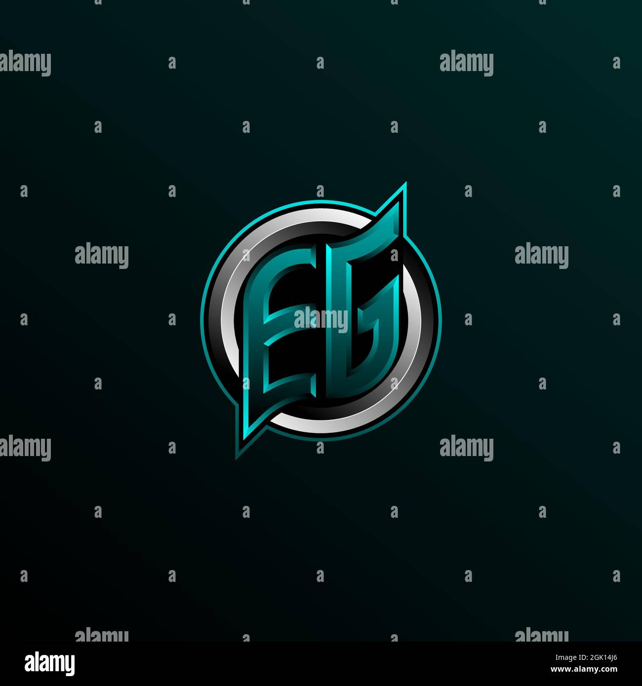 Initial EG Logo Design, Initial EG Logo Design mit Circle Style, Logo für Spiel, esport, Community oder Business. Stock Vektor