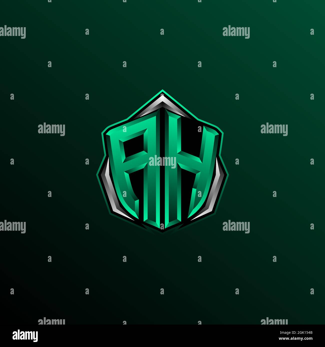 Erstes AH-Logo-Design, erstes AH-Logo-Design mit Circle-Stil, Logo für Spiele, eSport, Community oder Unternehmen. Stock Vektor