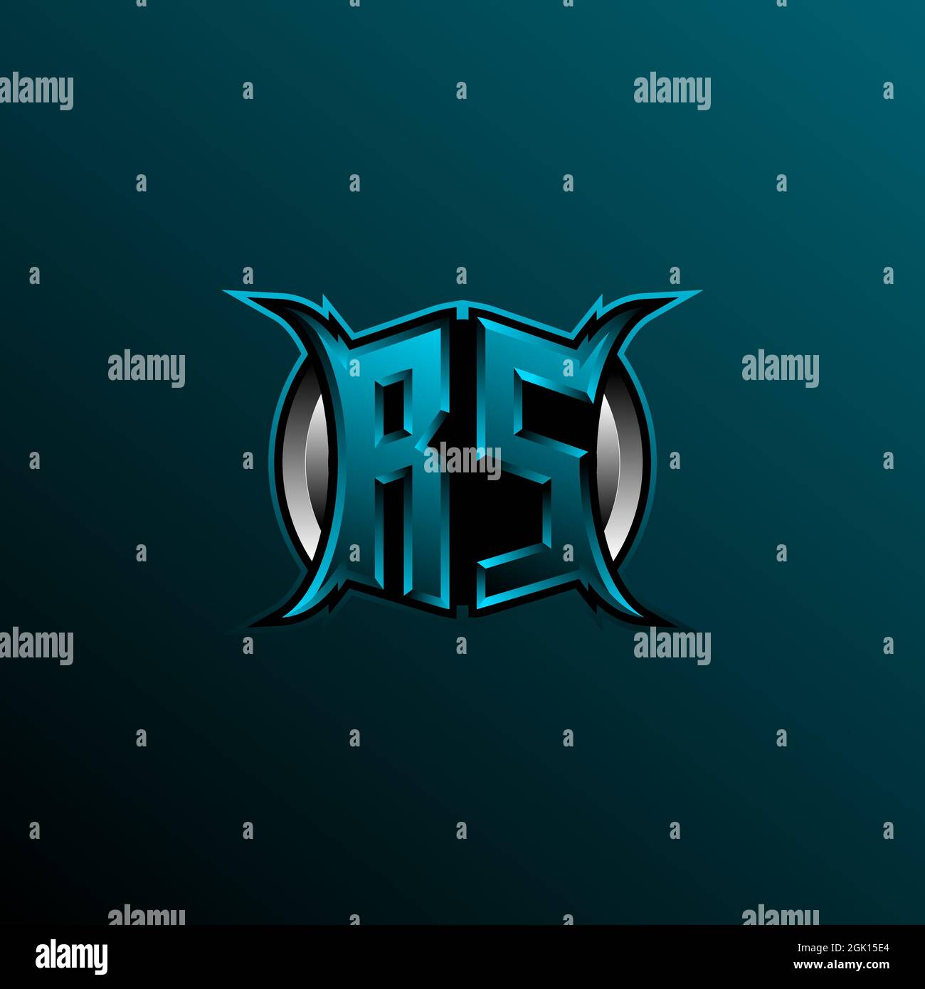 Ursprüngliches RS-Logo-Design, anfängliches RS-Logo-Design mit Circle-Stil, Logo für Spiele, eSport, Community oder Unternehmen. Stock Vektor