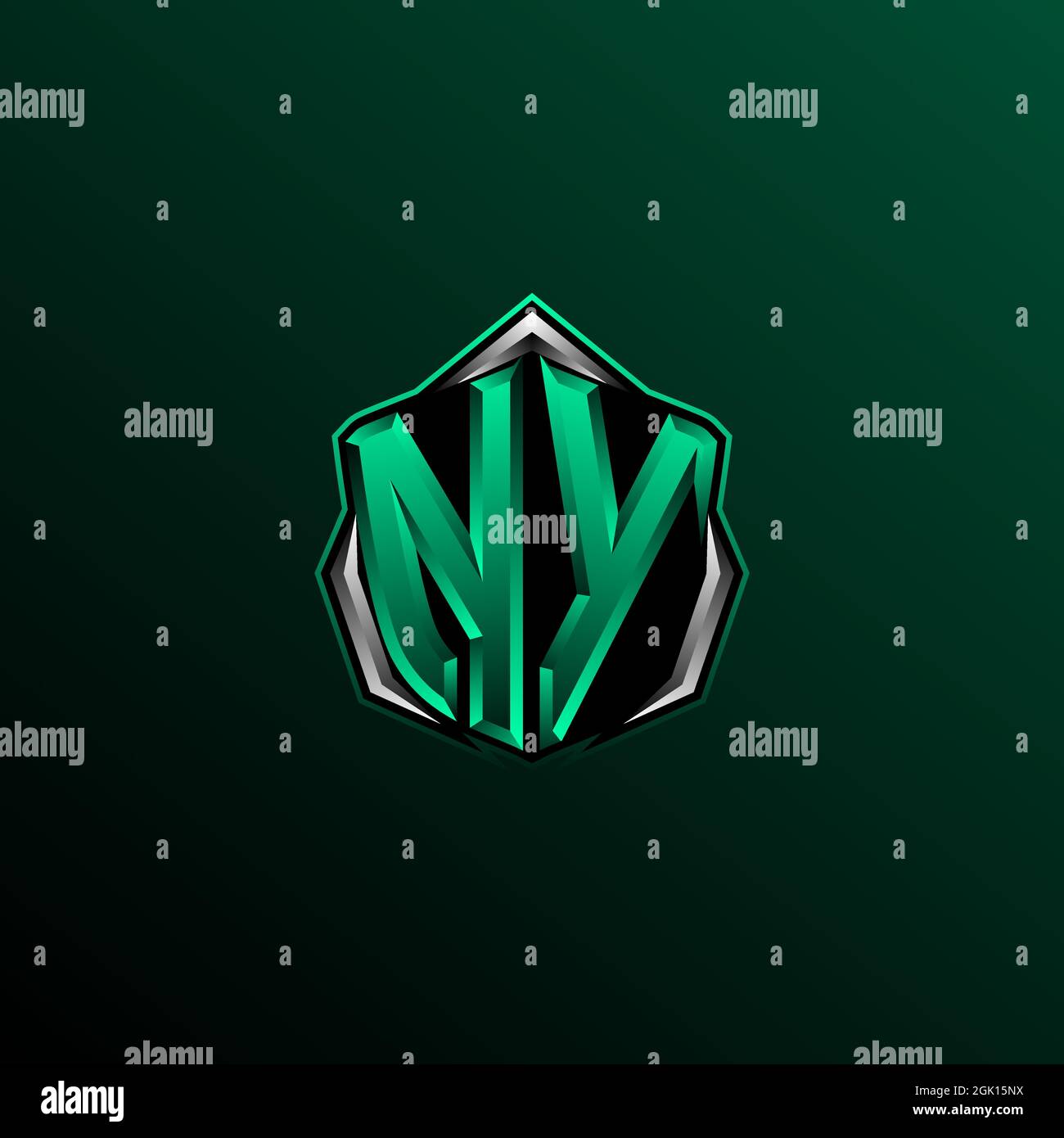 Anfängliches ND-Logo, anfängliches ND-Logo im Circle-Stil, Logo für Spiele, eSport, Community oder Unternehmen. Stock Vektor