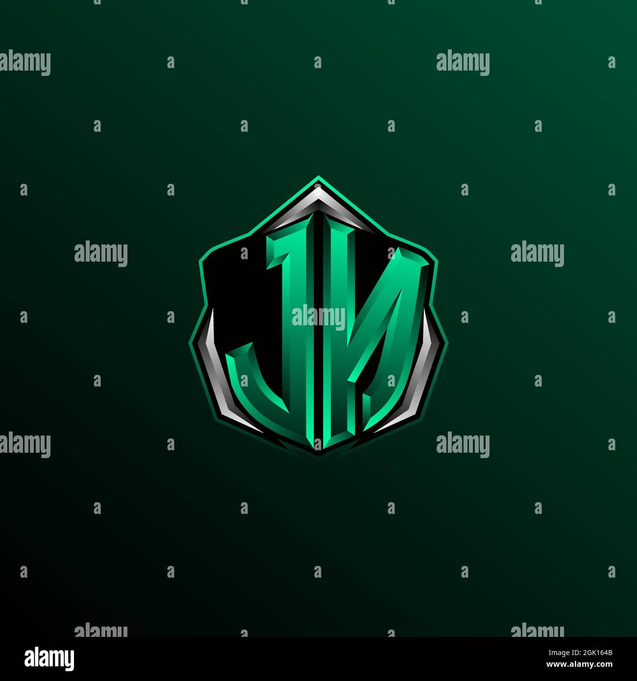 Ursprüngliches JN-Logo-Design, anfängliches JN-Logo-Design mit Circle-Stil, Logo für Spiele, eSport, Community oder Unternehmen. Stock Vektor