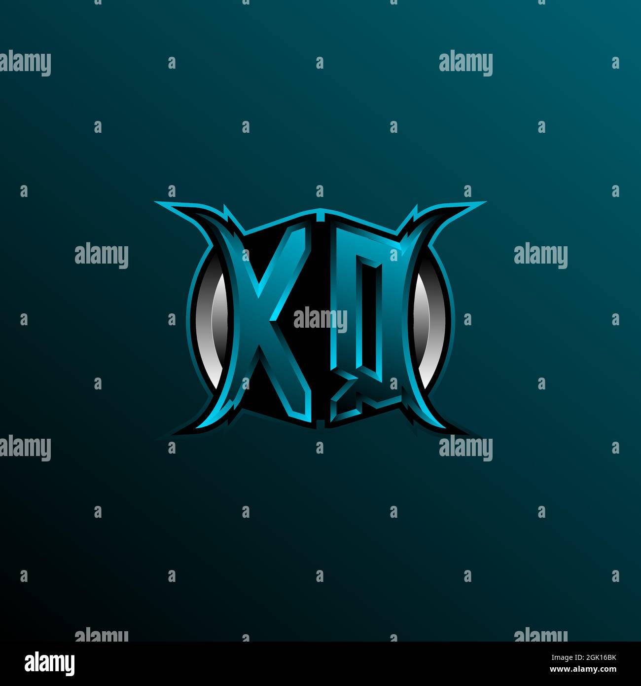 Ursprüngliches KQ-Logo-Design, anfängliches KQ-Logo-Design mit Circle-Stil, Logo für Spiele, eSport, Community oder Unternehmen. Stock Vektor