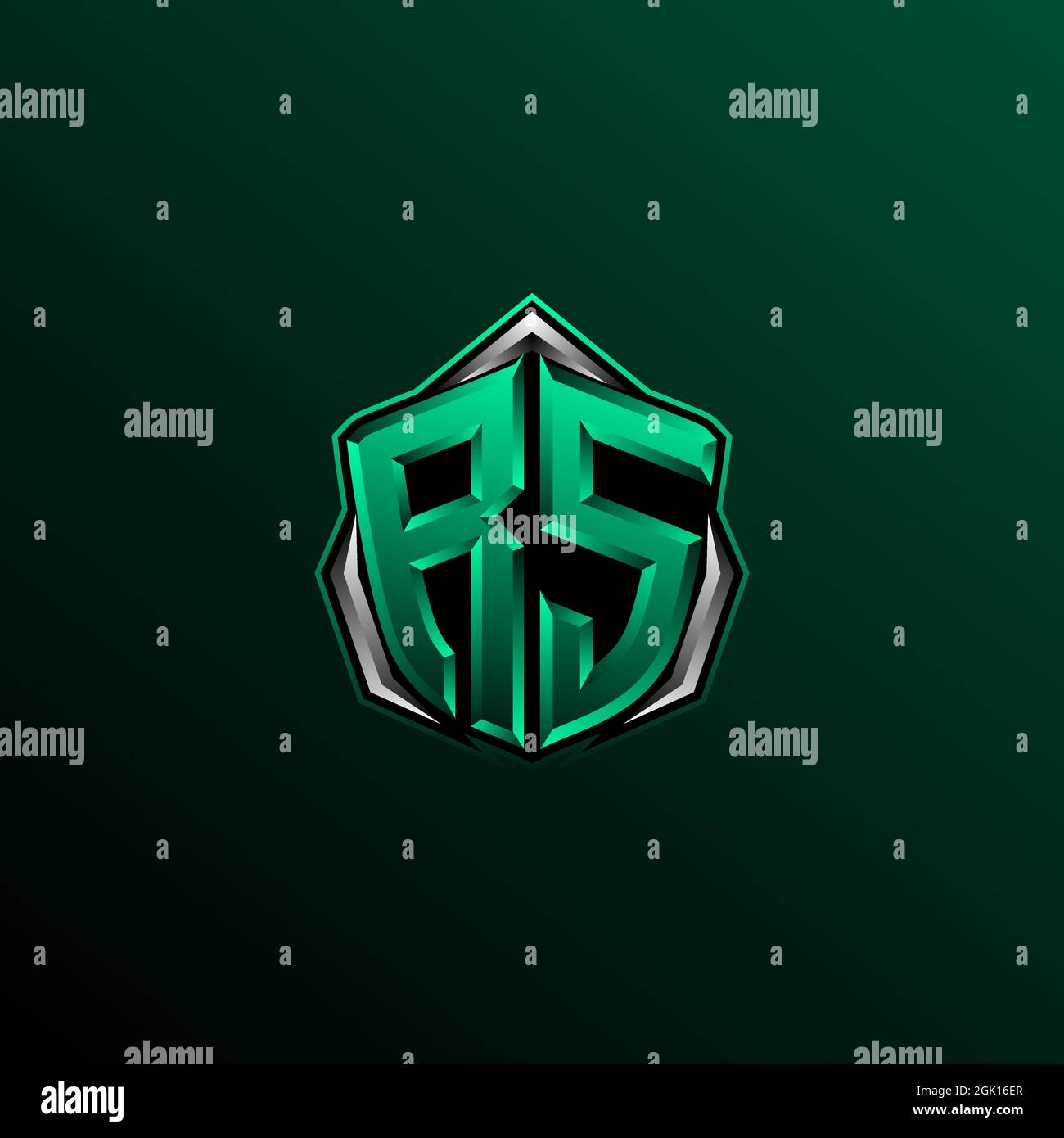 Ursprüngliches RS-Logo-Design, anfängliches RS-Logo-Design mit Circle-Stil, Logo für Spiele, eSport, Community oder Unternehmen. Stock Vektor