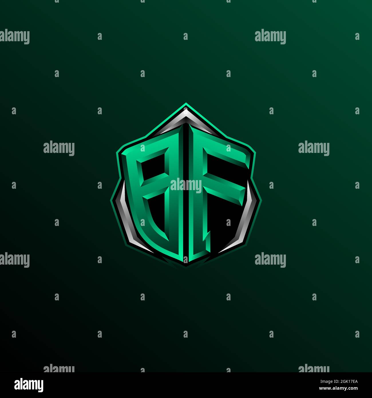 Erstes BF-Logo-Design, erstes BF-Logo-Design im Circle-Stil, Logo für Spiele, eSport, Community oder Unternehmen. Stock Vektor