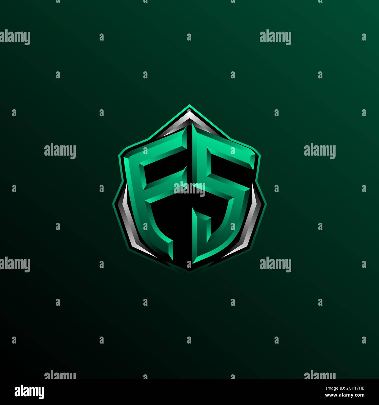 Anfängliches FS-Logo-Design, anfängliches FS-Logo im Circle-Stil, Logo für Spiele, eSport, Community oder Unternehmen. Stock Vektor