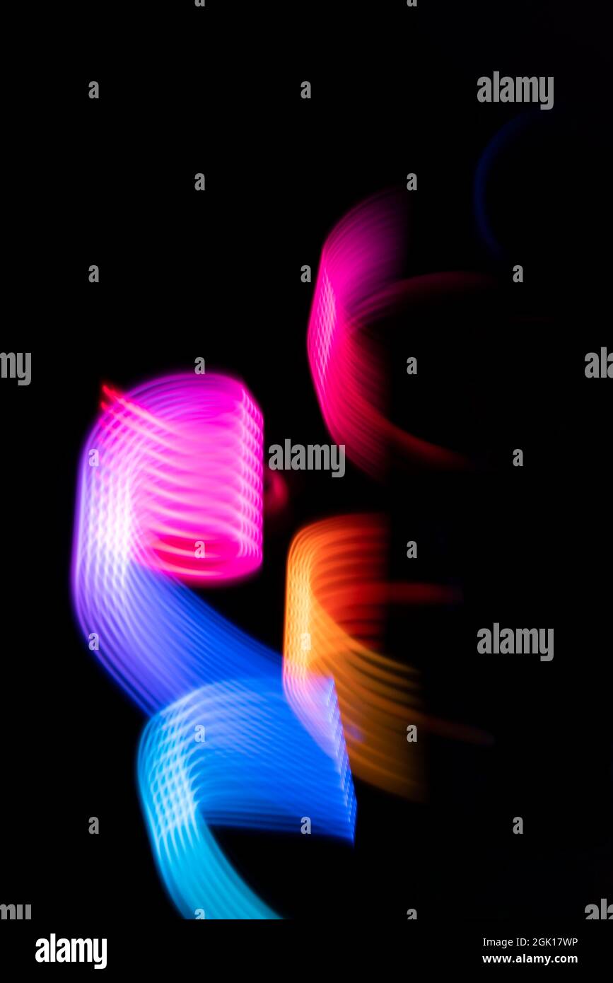 LED-Beleuchtung Design-Stil, Nachtlichter, Zeichnung mit LED-Leuchten, Storm of Light Stockfoto