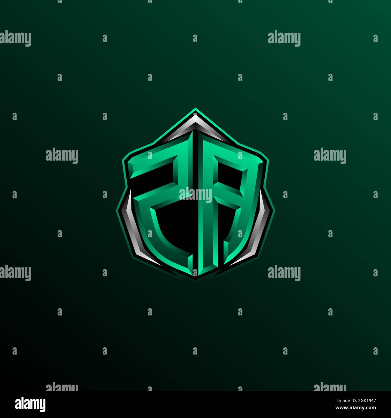 Initiales ZA-Logo-Design, initiales ZA-Logo-Design mit Shield-Stil, Logo für Spiele, eSport, Community oder Unternehmen. Stock Vektor