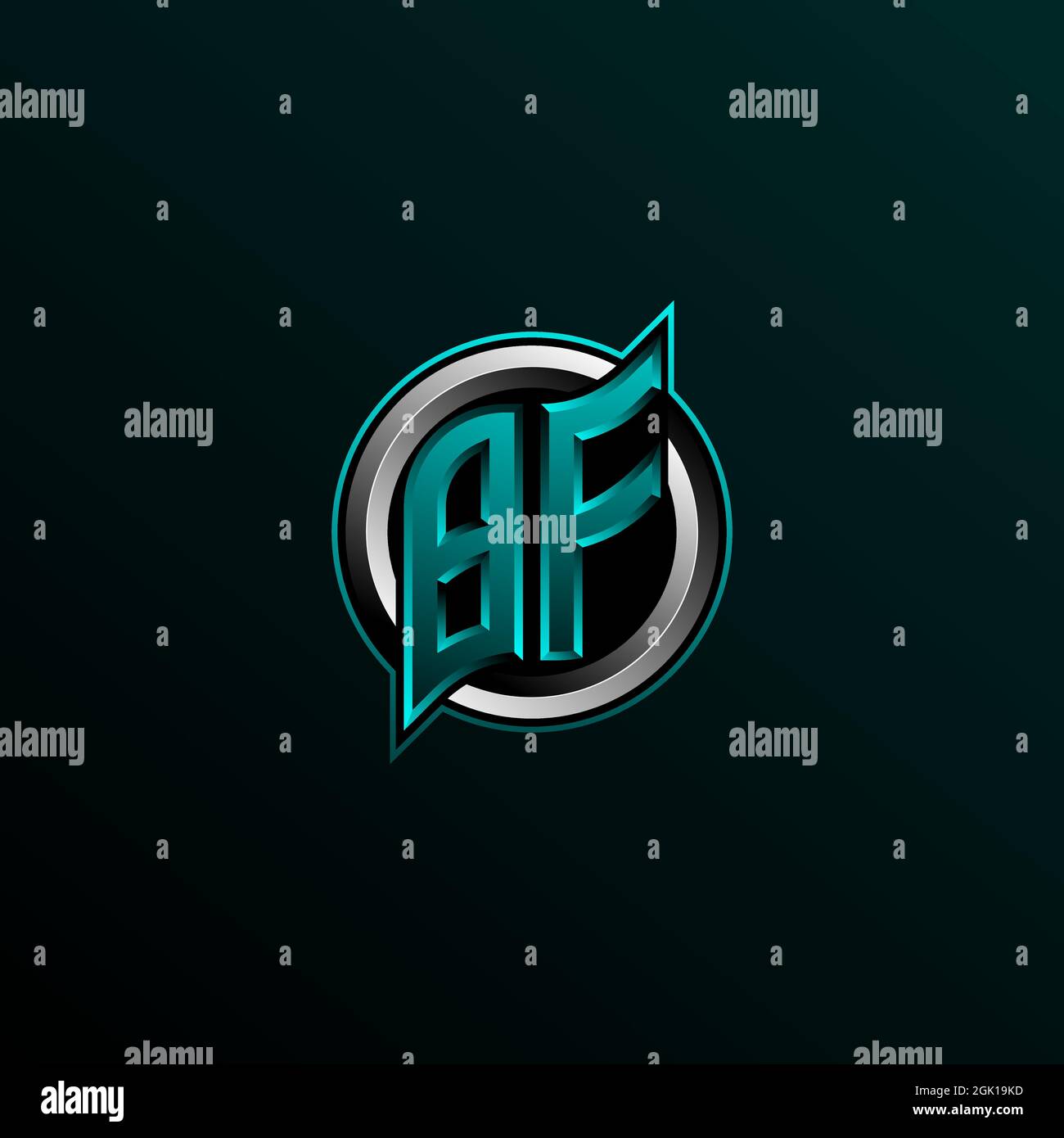 Erstes BF-Logo-Design, erstes BF-Logo-Design im Circle-Stil, Logo für Spiele, eSport, Community oder Unternehmen. Stock Vektor