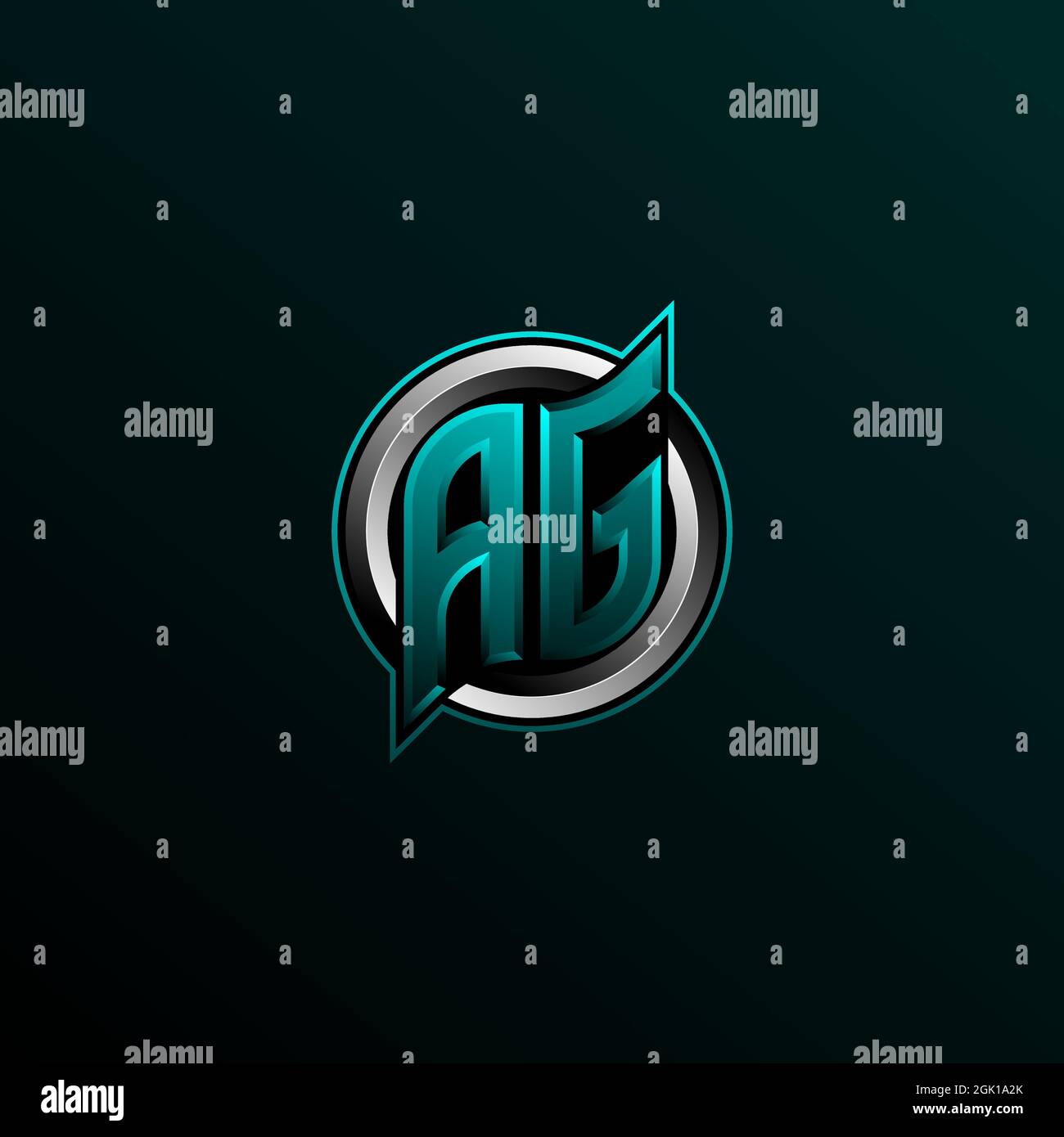 Initial AG Logo Design, Initial AG Logo Design mit Circle Style, Logo für Spiel, Esport, Community oder Business. Stock Vektor