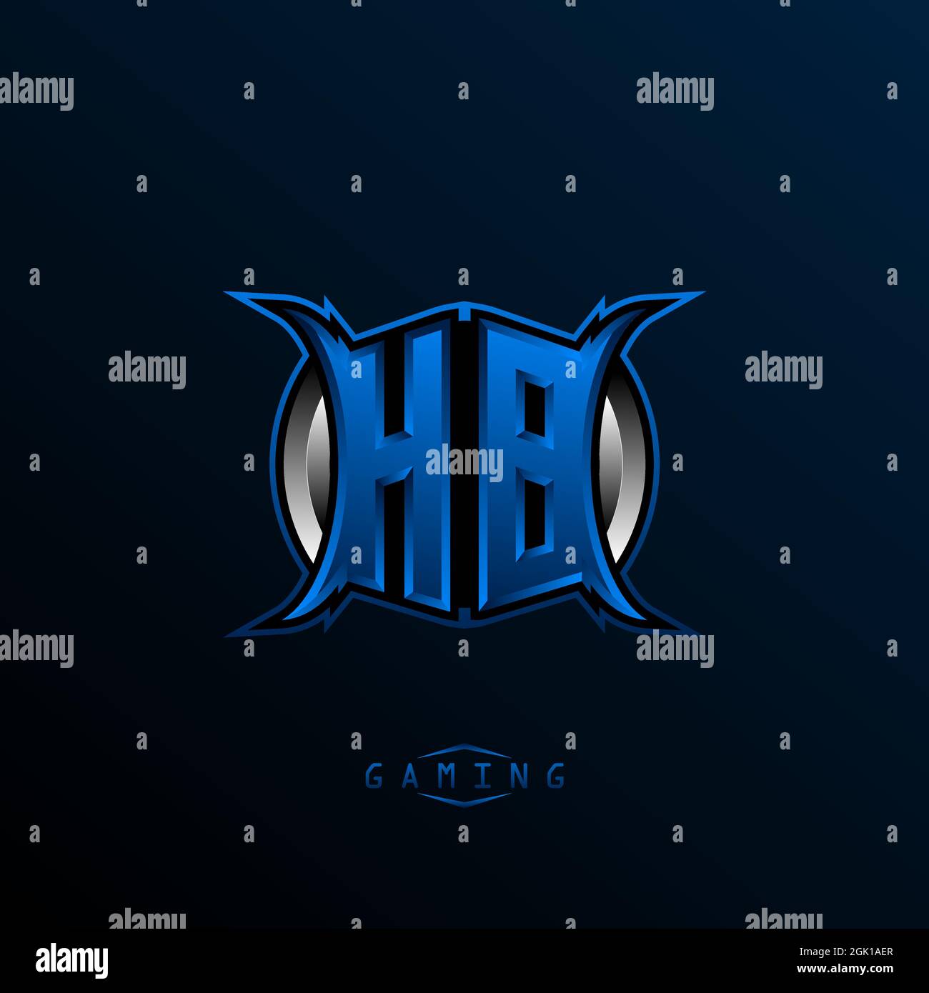 Anfängliches HB-Logo-Design, anfängliches HB-Logo-Design mit Cool-Style, Logo für Spiele, eSport, anfängliche Spiele, Community oder Unternehmen. Stock Vektor