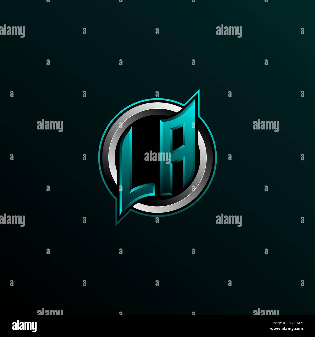 Initial-LA-Logo-Design, Initial-LA-Logo-Design mit Circle-Stil, Logo für Spiele, Esport, Community oder Unternehmen. Stock Vektor