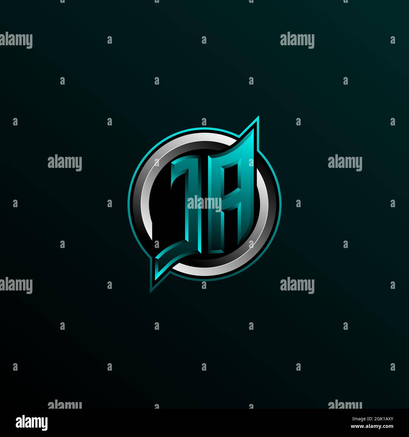 Erstes ja-Logo-Design, erstes ja-Logo-Design mit Circle-Stil, Logo für Spiele, eSport, Community oder Unternehmen. Stock Vektor