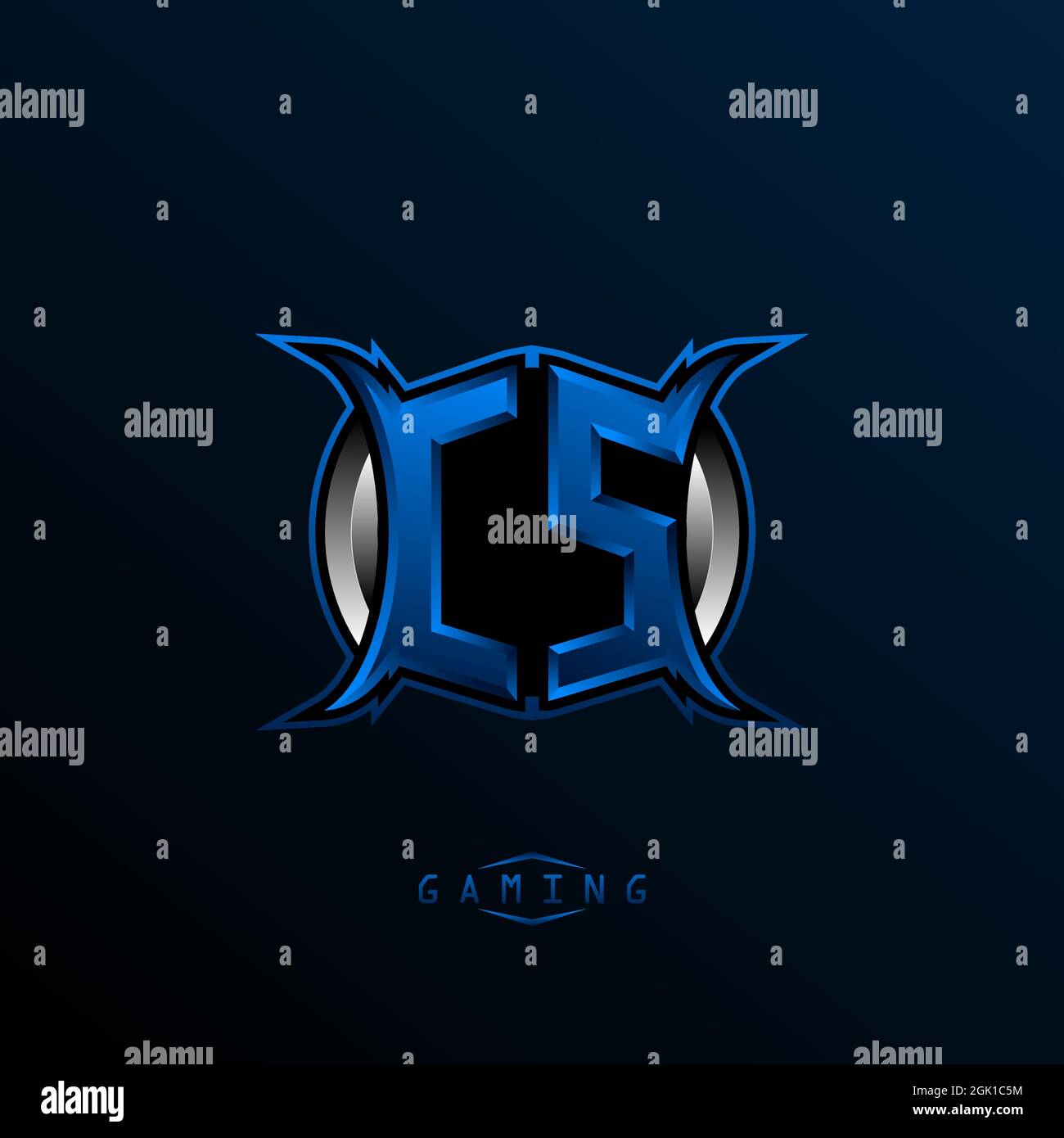 Anfängliches CS-Logo-Design, anfängliches CS-Logo-Design mit Cool-Style, Logo für Spiele, eSport, erste Spiele, Community oder Unternehmen. Stock Vektor