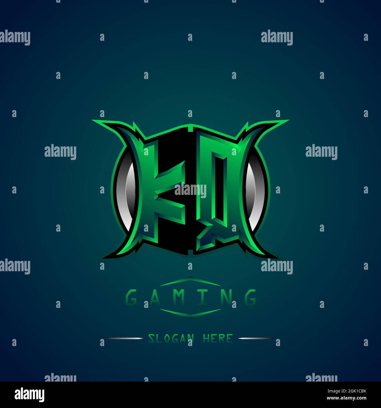 KQ Initial Logo Design Cooler Stil, Logo für Spiele, eSport, erste Spiele, Community oder Unternehmen. Stock Vektor