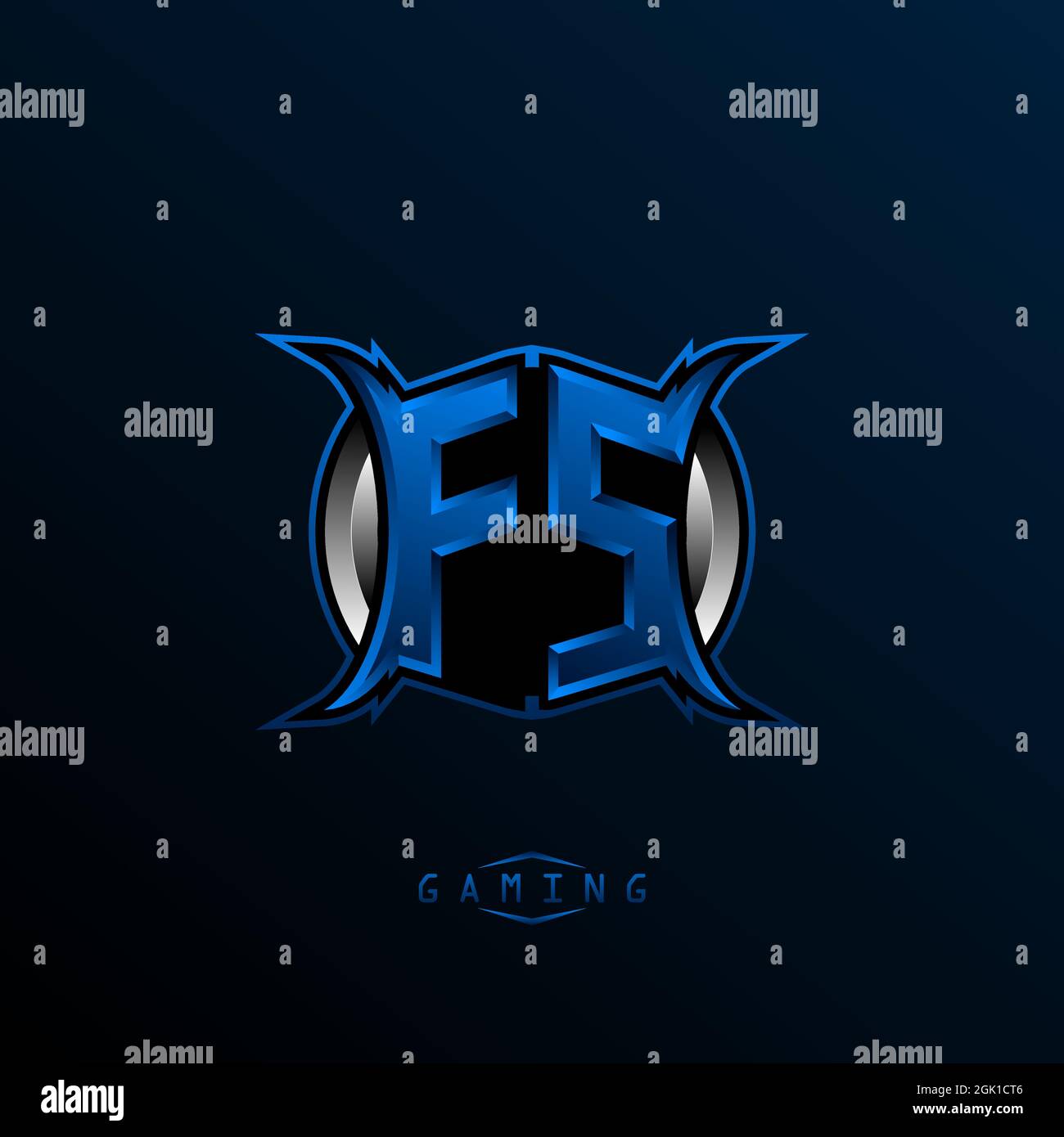 Anfängliches FS-Logo-Design, anfängliches FS-Logo-Design mit Cool-Style, Logo für Spiele, eSport, erste Spiele, Community oder Unternehmen. Stock Vektor