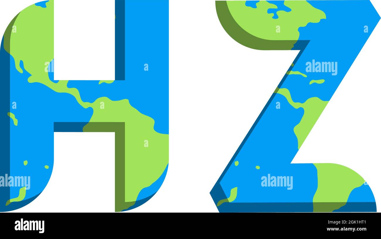 Ursprüngliches HZ-Logo mit World Map-Stil, Logo-Branding für Unternehmen. Stock Vektor