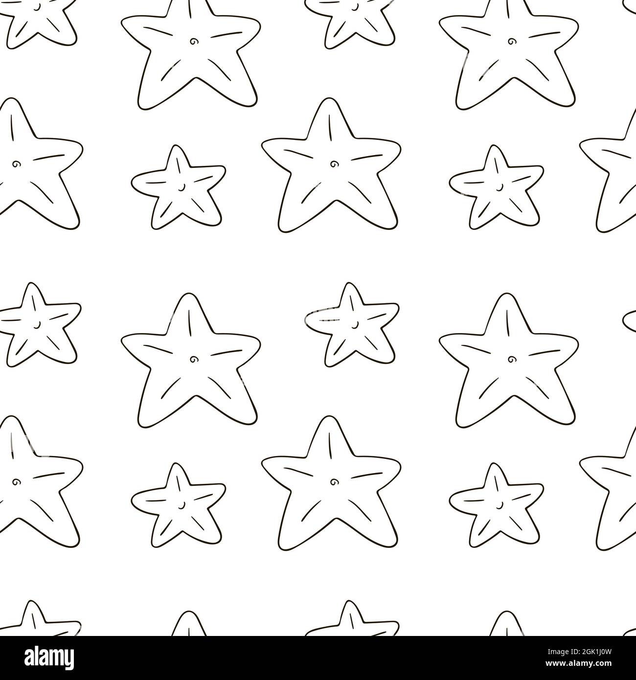 Nahtloses Vektormuster mit Sternen. Muster im Handzeichnen-Stil. Hintergrund färben. Kann für Stoff und etc. Verwendet werden Stock Vektor