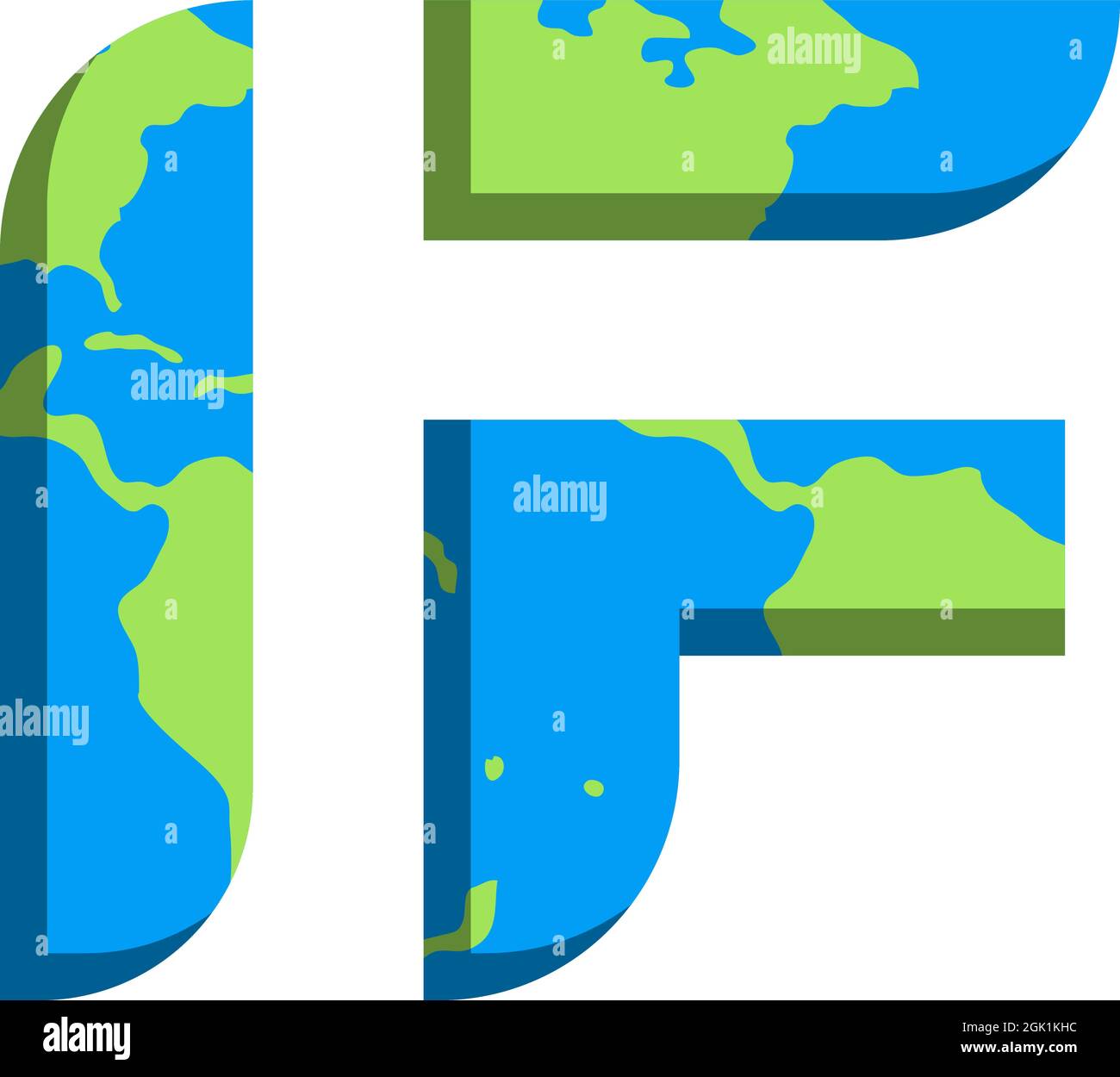 Initial IF-Logo-Design mit World Map-Stil, Logo-Business-Branding. Stock Vektor