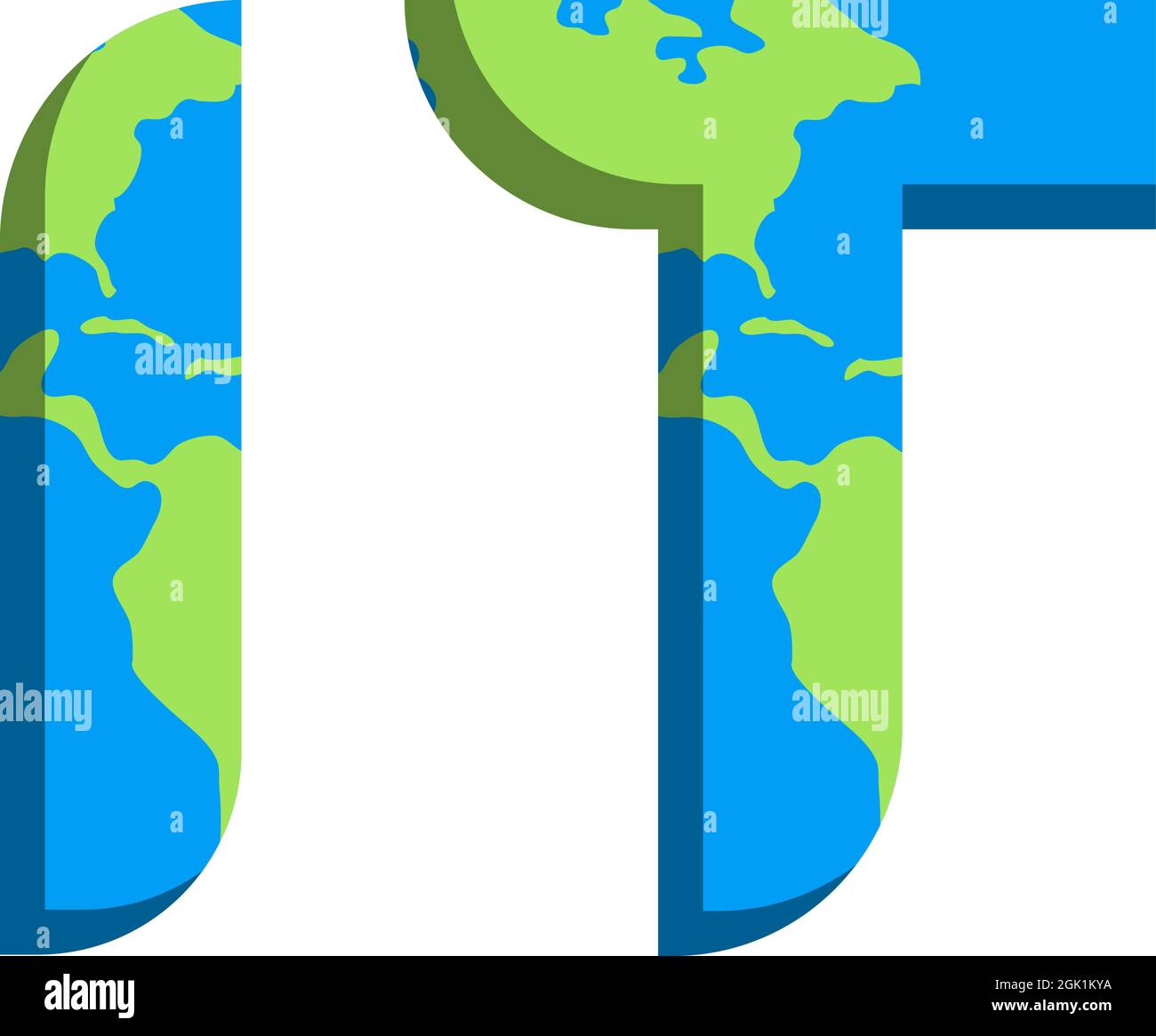 Anfängliches IT-Logo-Design mit World Map-Stil, Logo-Business-Branding. Stock Vektor