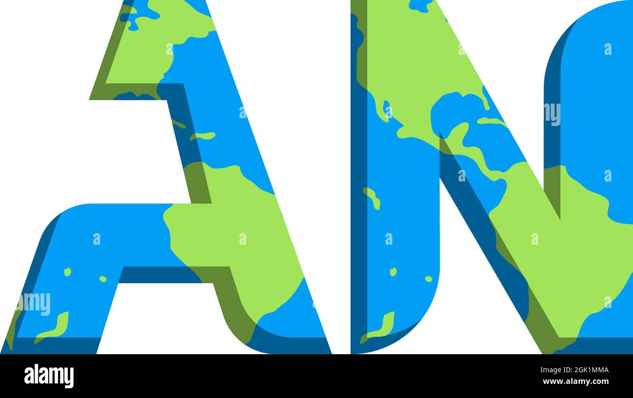 Initial EIN Logo Design mit World Map Stil, Logo Business Branding. Stock Vektor