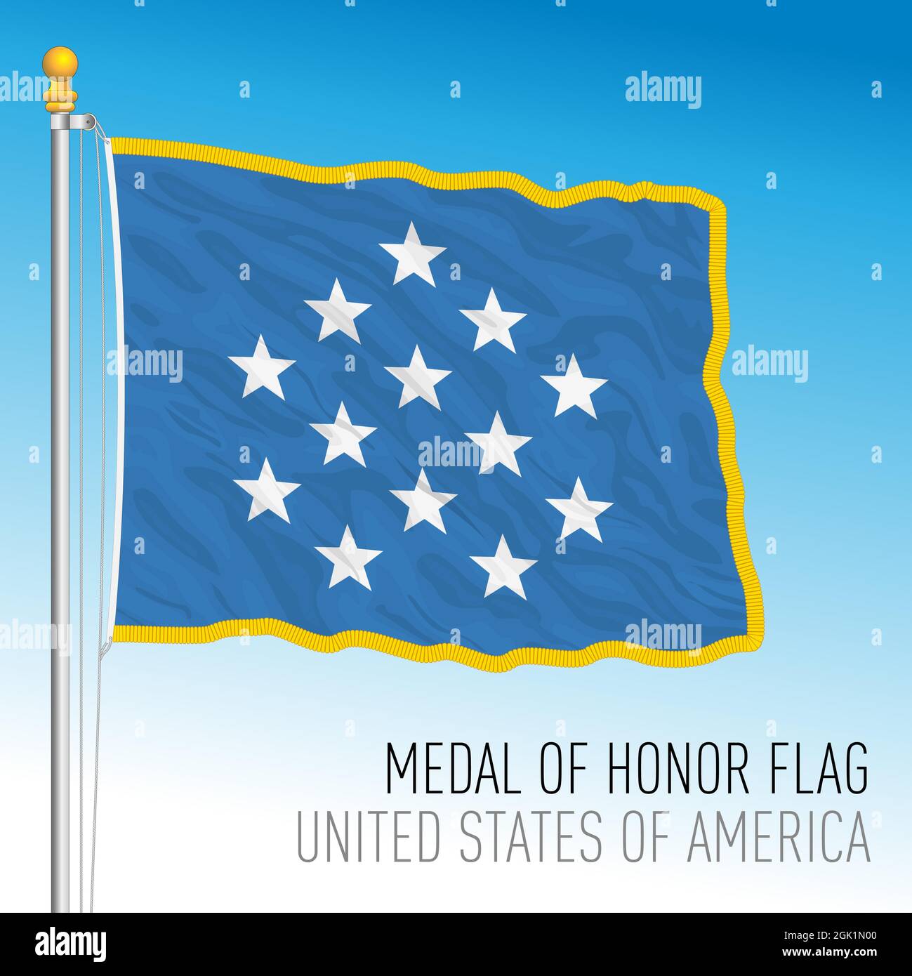 US Medal of Honor Flagge, Vereinigte Staaten von Amerika, Vektorgrafik Stock Vektor