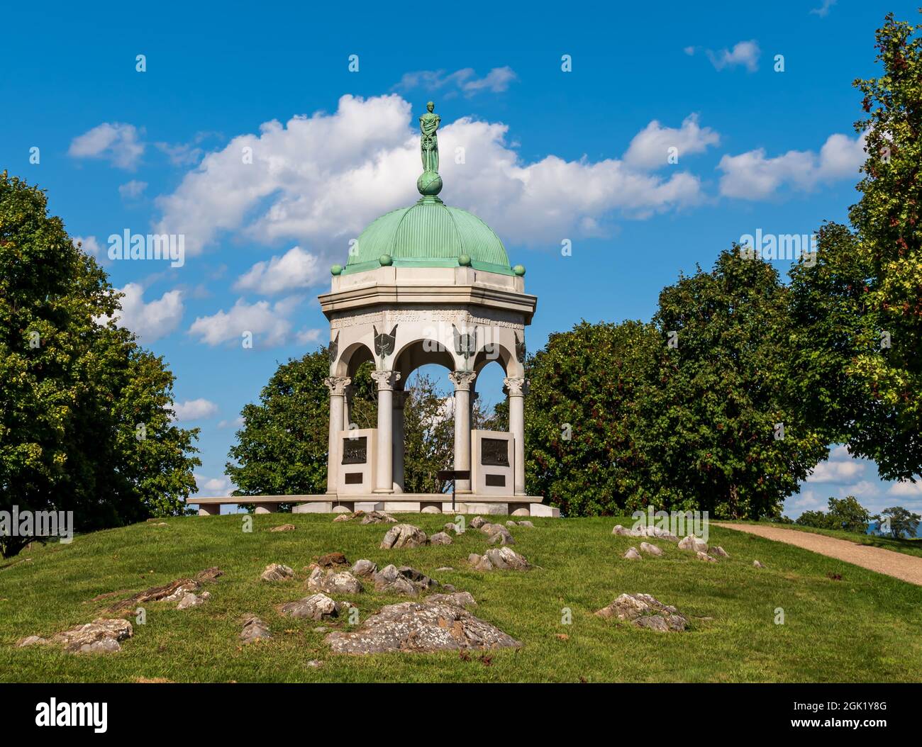 Das Maryland State Monument, das 1900 den Soldaten des Staates gewidmet ist, die dort auf dem nationalen Schlachtfeld von Antietam gekämpft haben Stockfoto