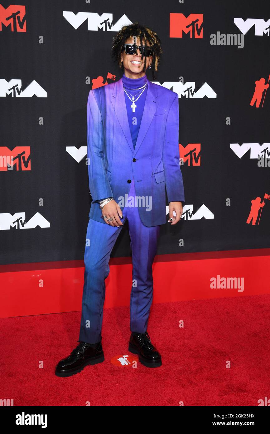 New York, USA. September 2021. Iann Dior bei den MTV Video Music Awards 2021, die am 12. September 2021 im Barclay's Center in Brooklyn, NY, abgehalten wurden, auf dem roten Teppich. (Foto von Anthony Behar/Sipa USA) Quelle: SIPA USA/Alamy Live News Stockfoto