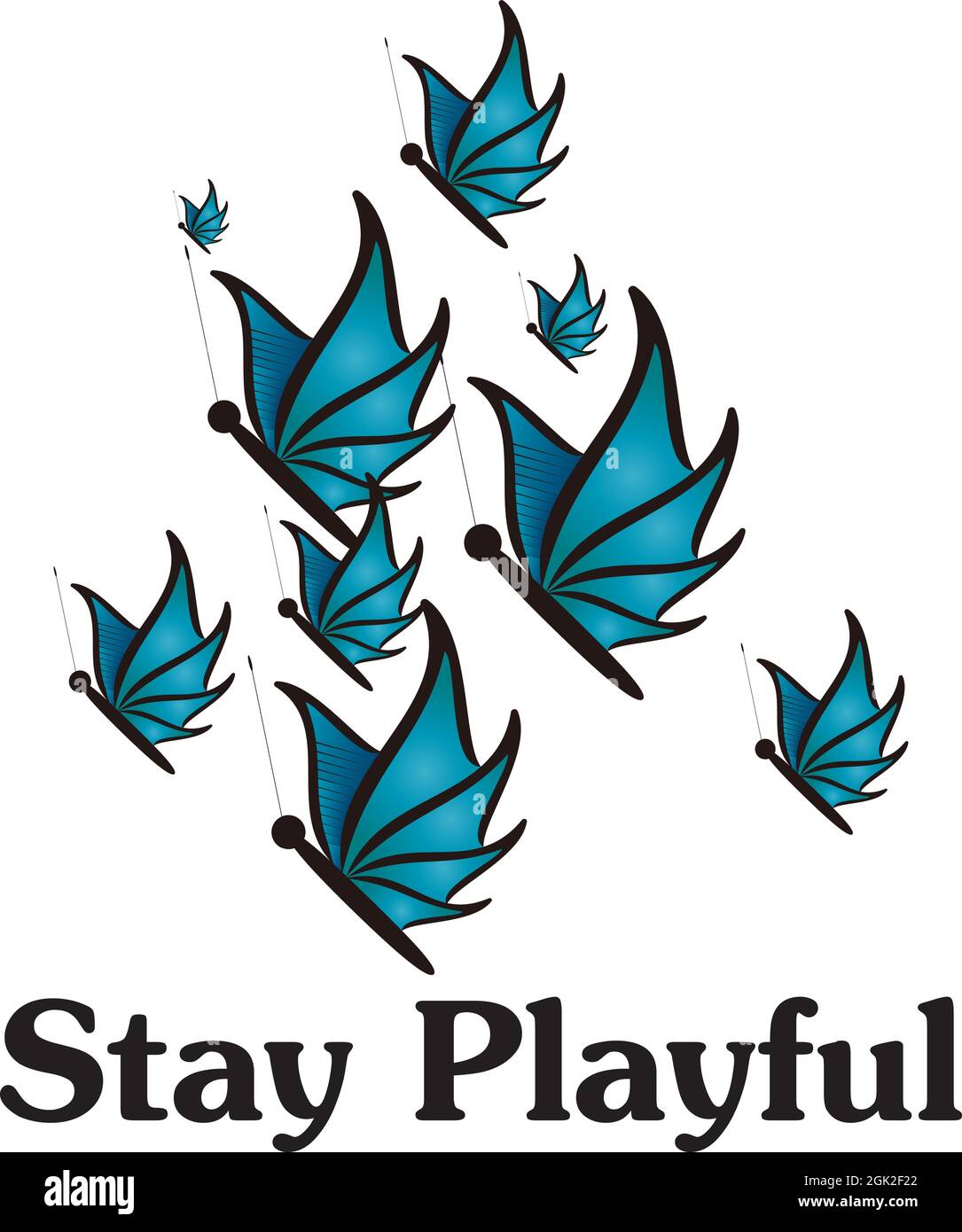 Bleib verspielt. T-Shirt Dekoration Vektor Grafik-Design Stock Vektor