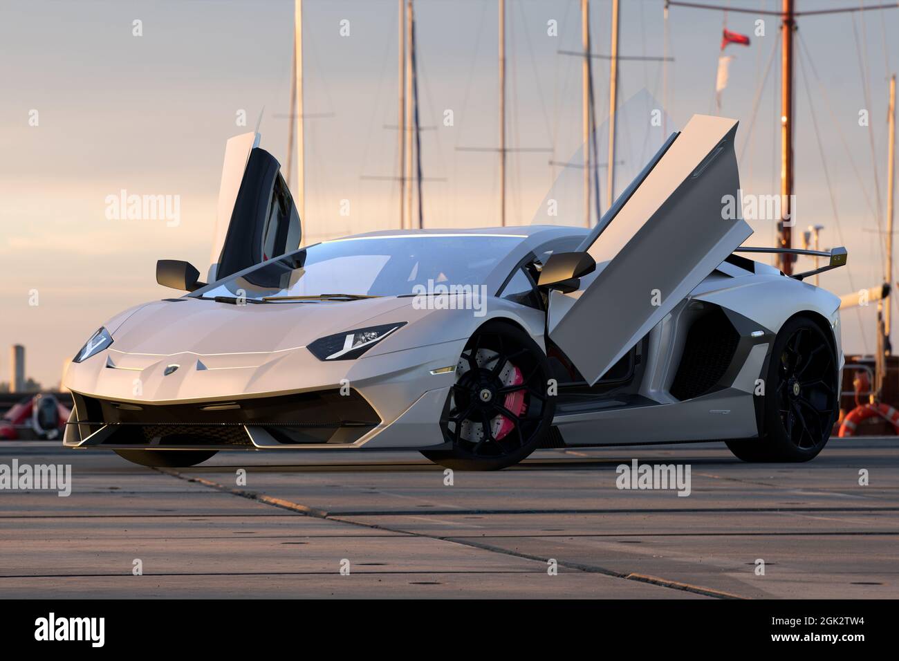 Lamborghini Aventador-Flaggschiff Fahrzeug italienischen Hersteller Stockfoto