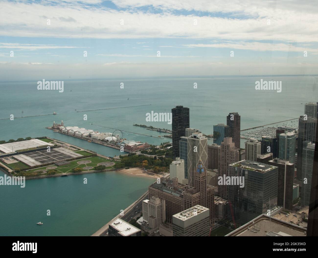 Lake Michigan vom John Hancock Center, Chicago, Illinois, USA Stockfoto