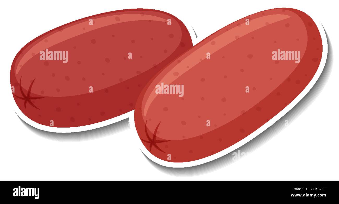 Cocktail Würste Aufkleber auf weißem Hintergrund Illustration Stock Vektor