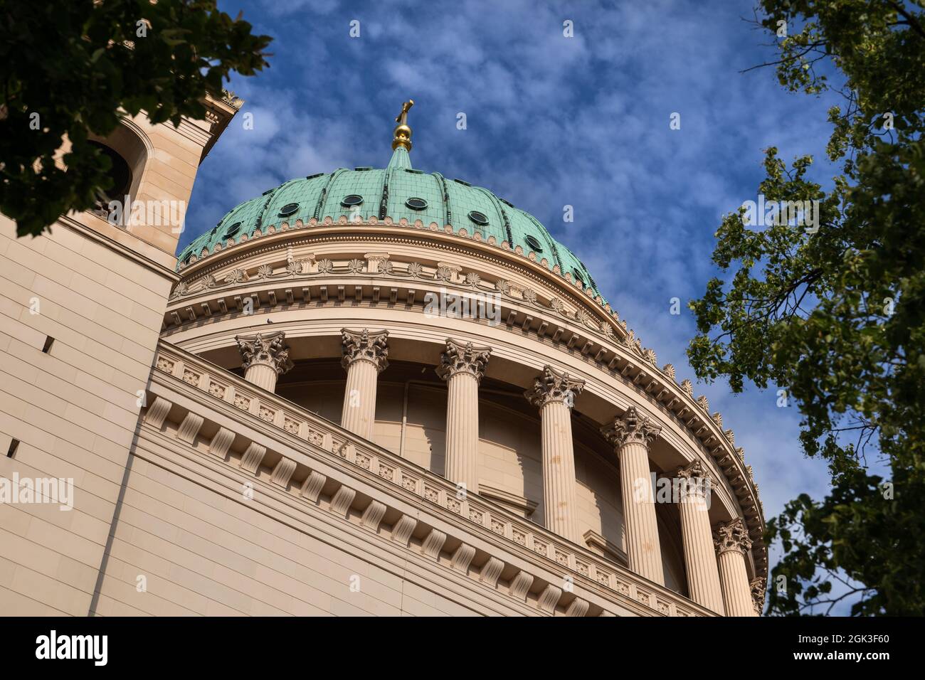 Nikolaikirche Neoklassische architektonische Details in Potsdam, Deutschland Stockfoto