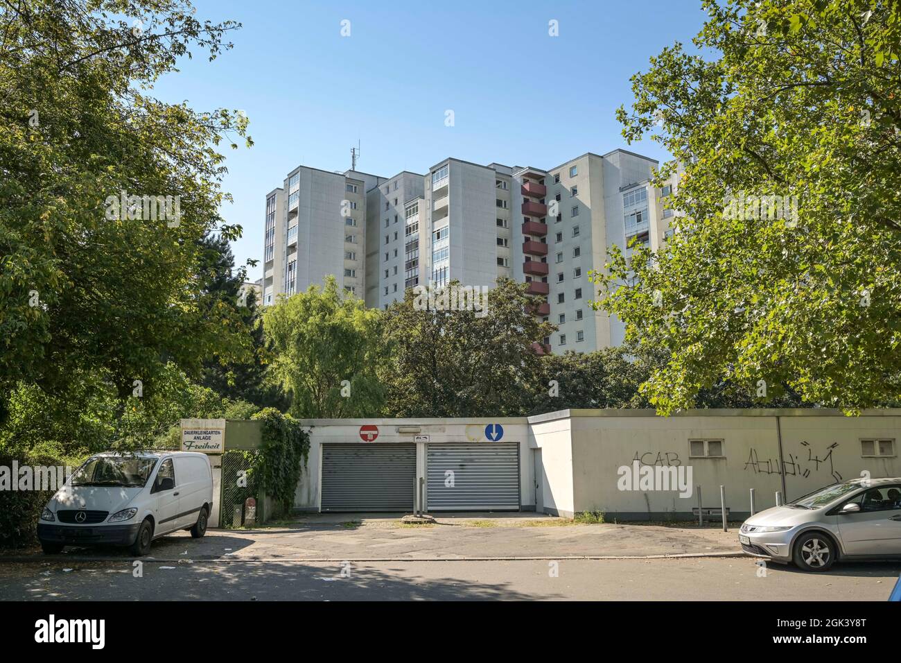 Plattenbau, Aronstraße, Dammwegsiedlung/Weiße Siedlung, Neukölln, Berlin, Deutschland Stockfoto