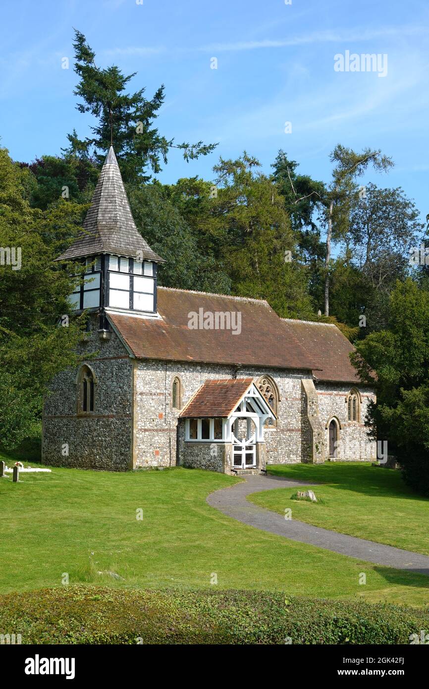 Linkenholt Kirche, Linkenholt, in der Nähe von Andover, Hampshire, England, Vereinigtes Königreich, Europa Stockfoto
