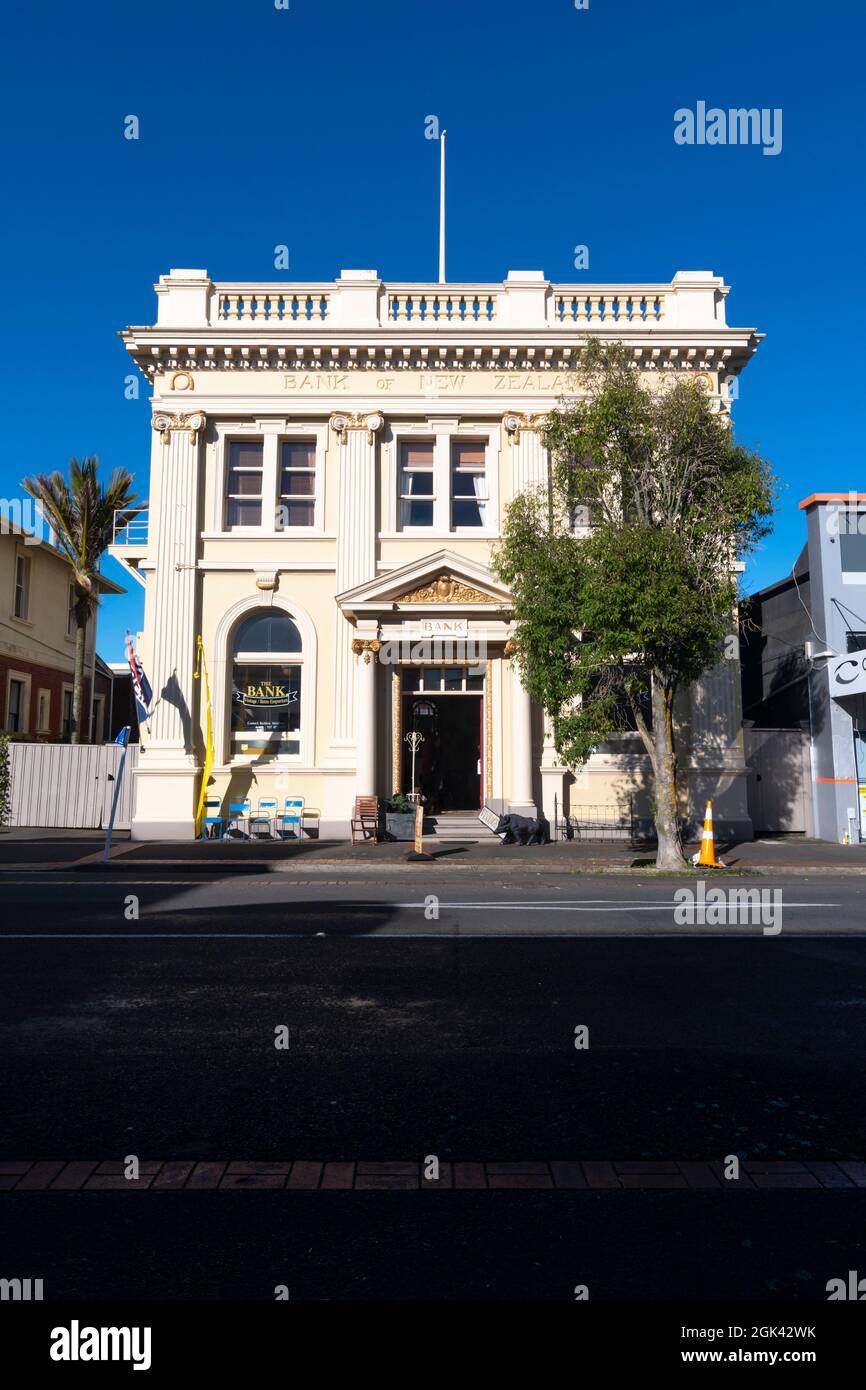 Gebäude der Bank of New Zealand, Eltham, Taranaki, Nordinsel, Neuseeland Stockfoto