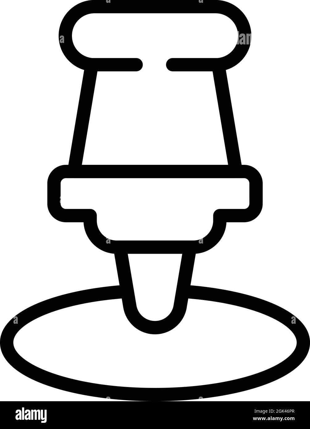 Office Pin Icon Umriss Vektor. Business-Computer. Nadelclip Stock Vektor