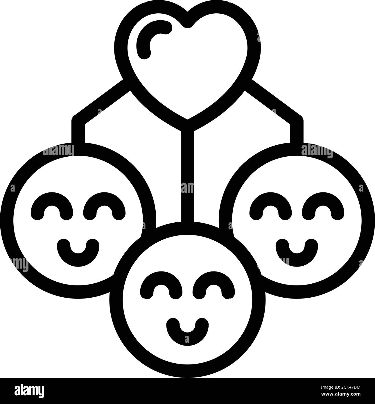 Schöne Familie Symbol Umriss Vektor. Viel Spaß. Smile family Stock ...