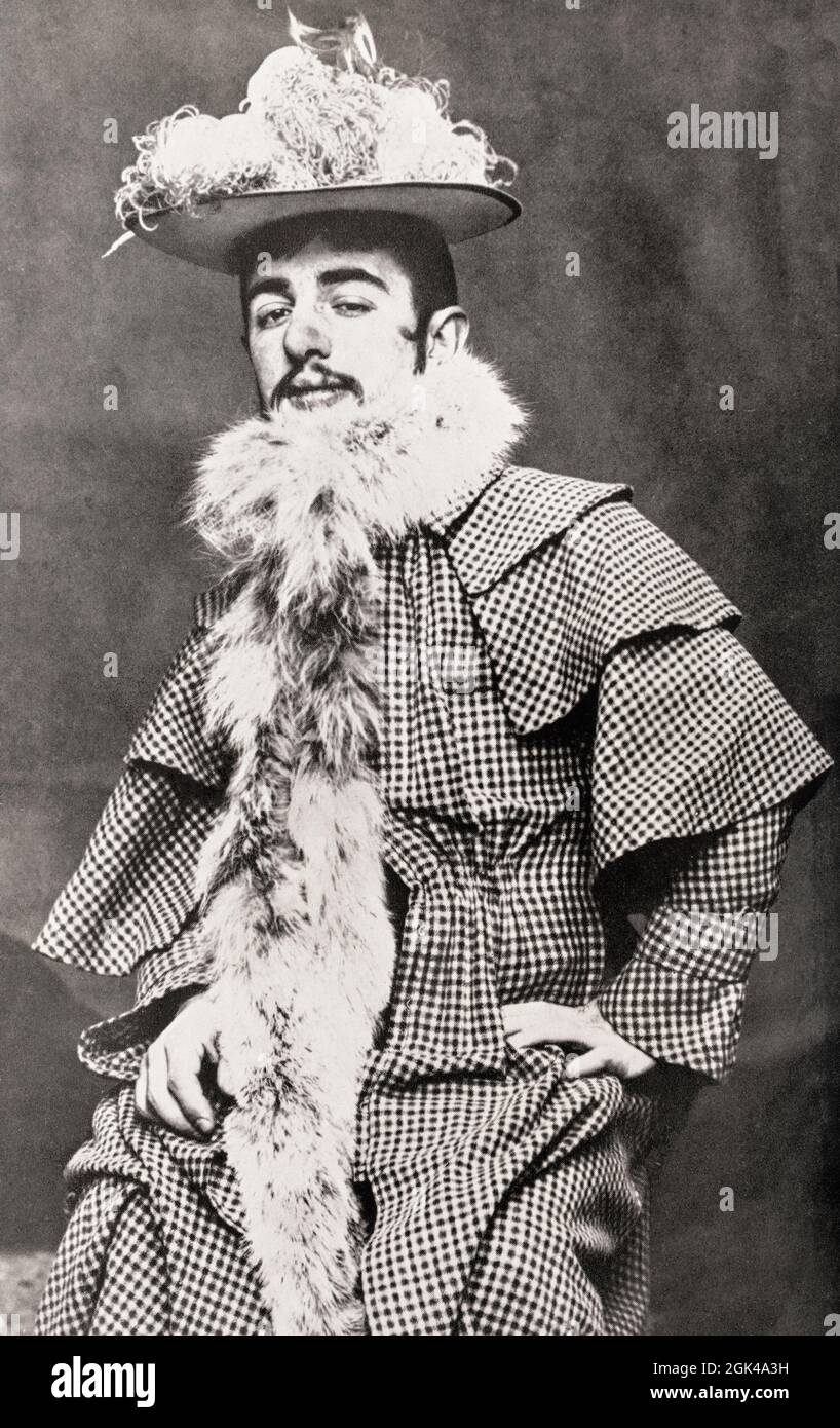 Toulouse-Lautrec verkleidet als Japaner. Henri Toulouse-Lautrec, 1864 - 1901. Französischer Künstler nach dem Impressionismus. Stockfoto