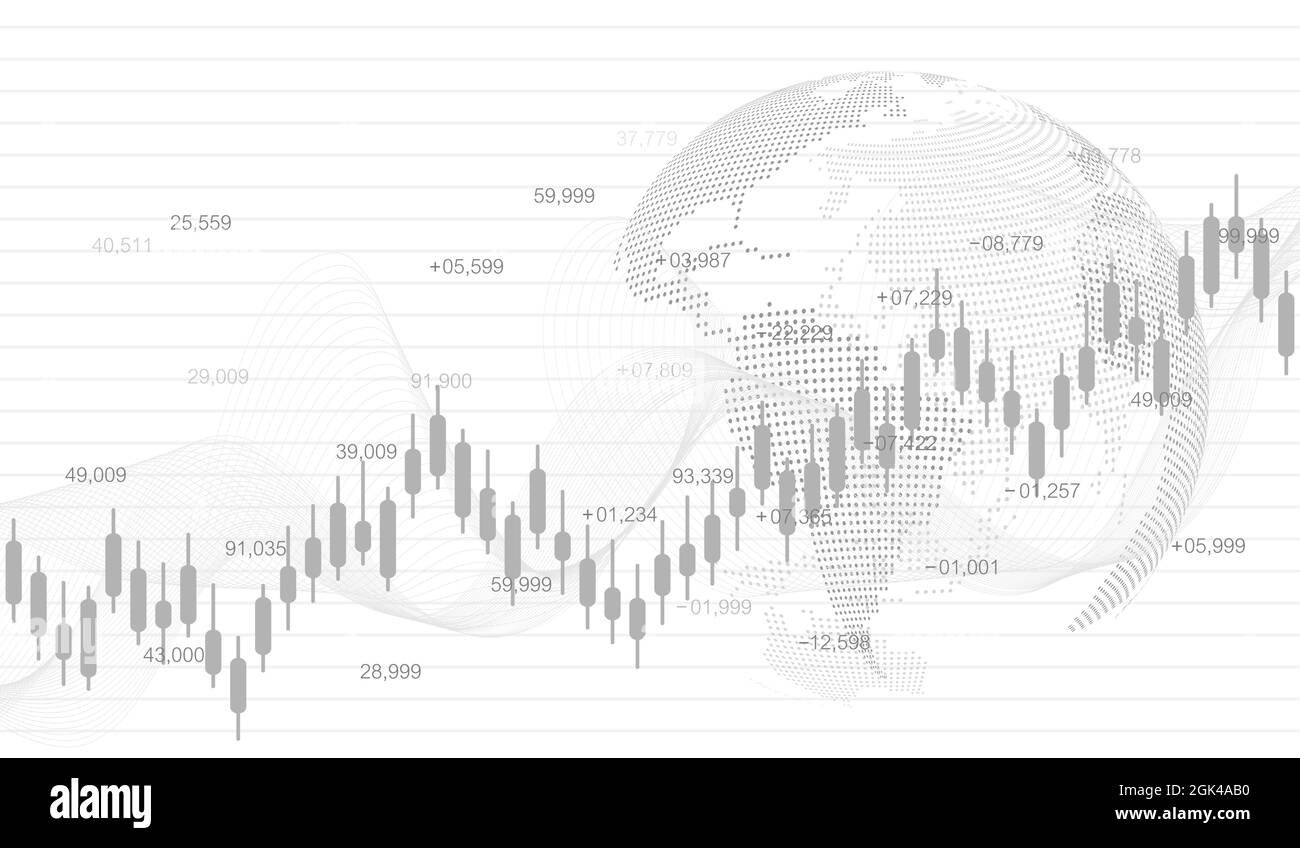 Aktienmarkt oder Forex Trading Graph in futuristischen Konzept für finanzielle Investitionen oder wirtschaftliche Trends Geschäftsidee. Finanzhandelskonzept. Lager Stock Vektor