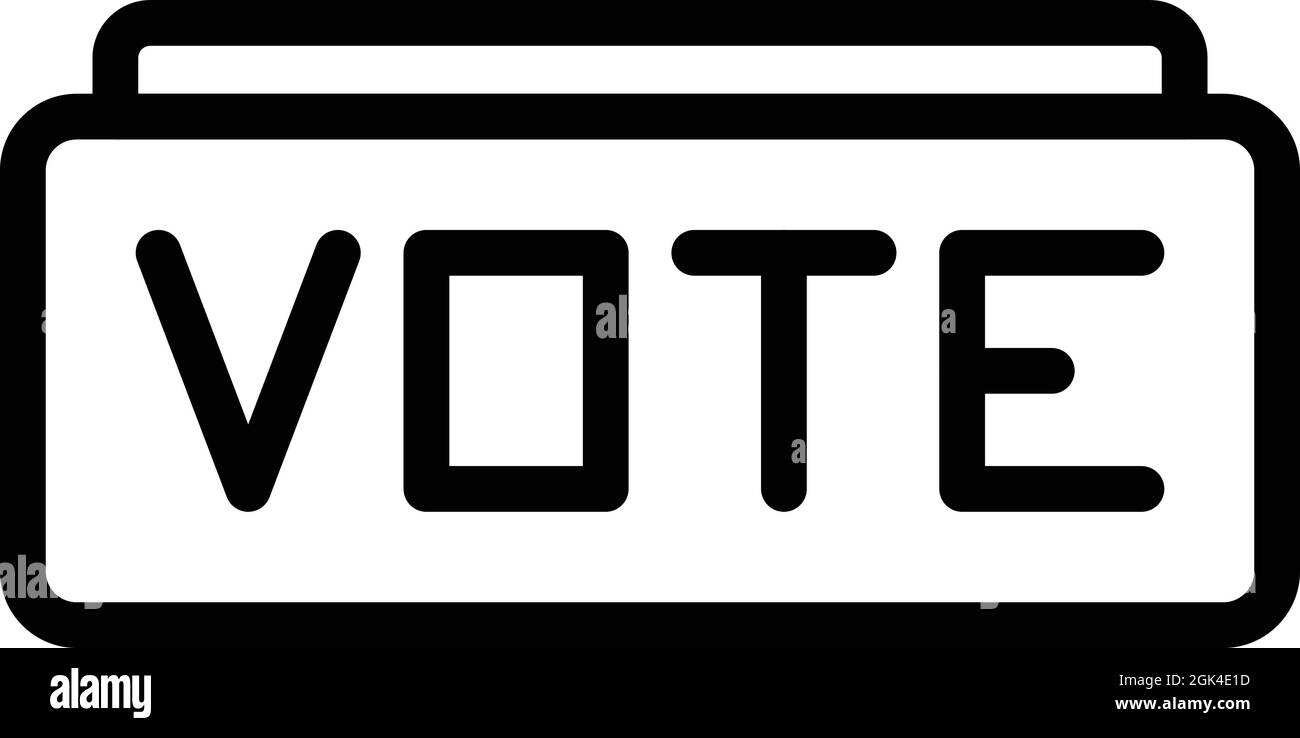 Grafik zum Umriss des Symbols für die Wahlkampagne. Stimmabgabe. Wahlumfrage Stock Vektor