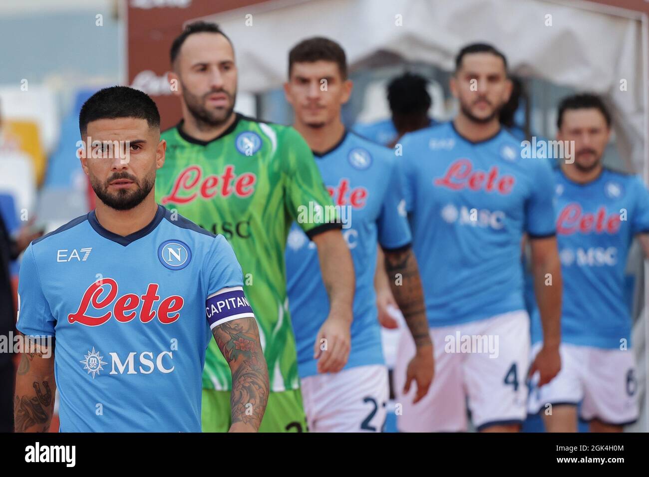 Napoli, Italien. September 2021. Lorenzo Insigne von SSC Napoli vor der Serie A 2021/2022 Fußballspiel zwischen SSC Napoli und Juventus FC im Diego Armando Maradona Stadion in Napoli (Italien), 11. September 2021. Foto Cesare Purini/Insidefoto Kredit: Insidefoto srl/Alamy Live News Stockfoto