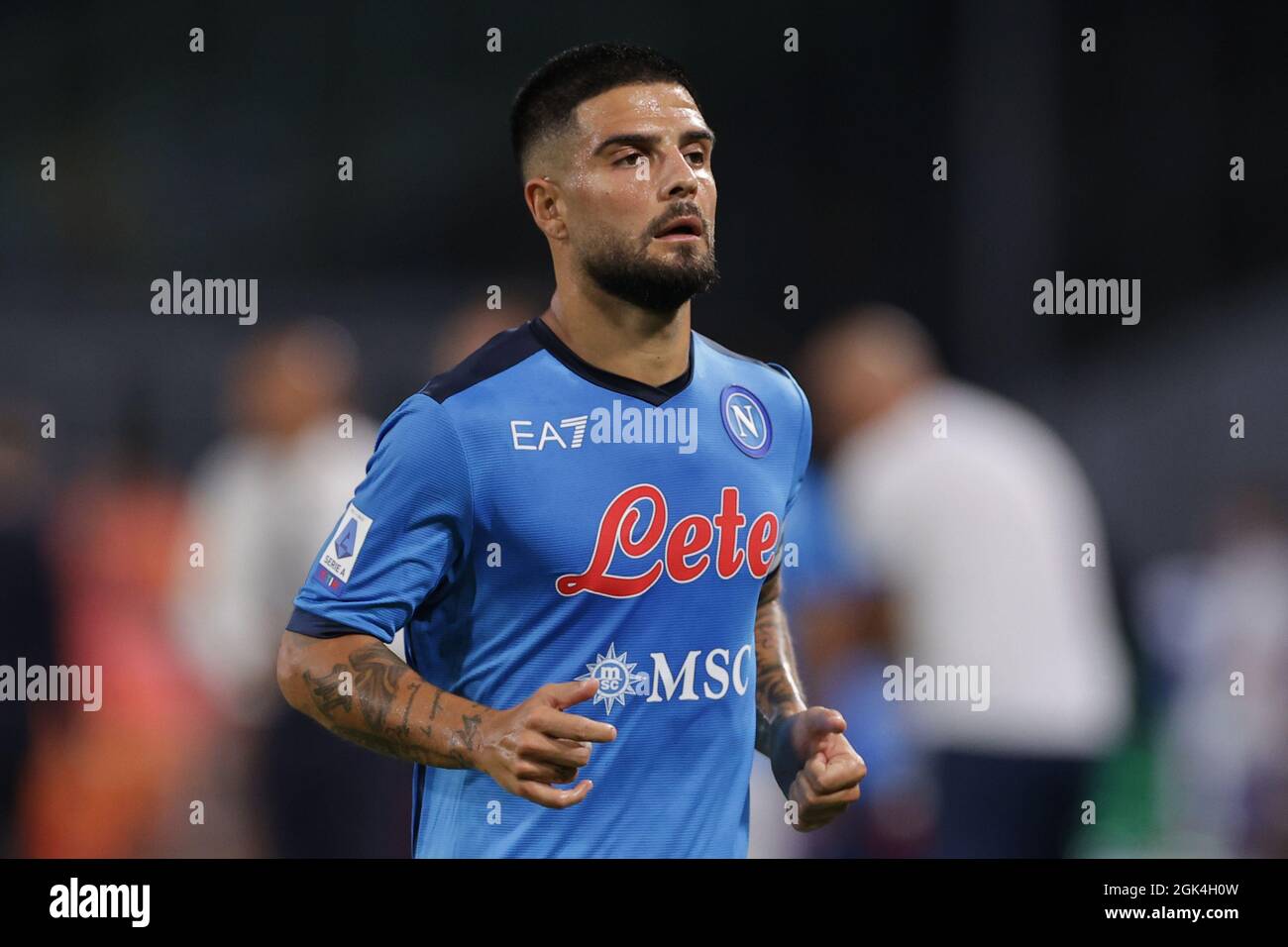 Napoli, Italien. September 2021. Lorenzo Insigne vom SSC Napoli während des Fußballspiels der Serie A 2021/2022 zwischen dem SSC Napoli und dem FC Juventus im Stadion Diego Armando Maradona in Napoli (Italien), 11. September 2021. Foto Cesare Purini/Insidefoto Kredit: Insidefoto srl/Alamy Live News Stockfoto