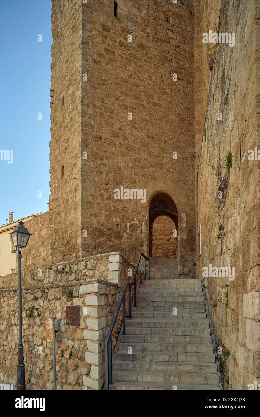 Torre del Homenaje Interpretationszentrum der Stadt Requena in der Provinz Valencia, Spanien, Europa Stockfoto
