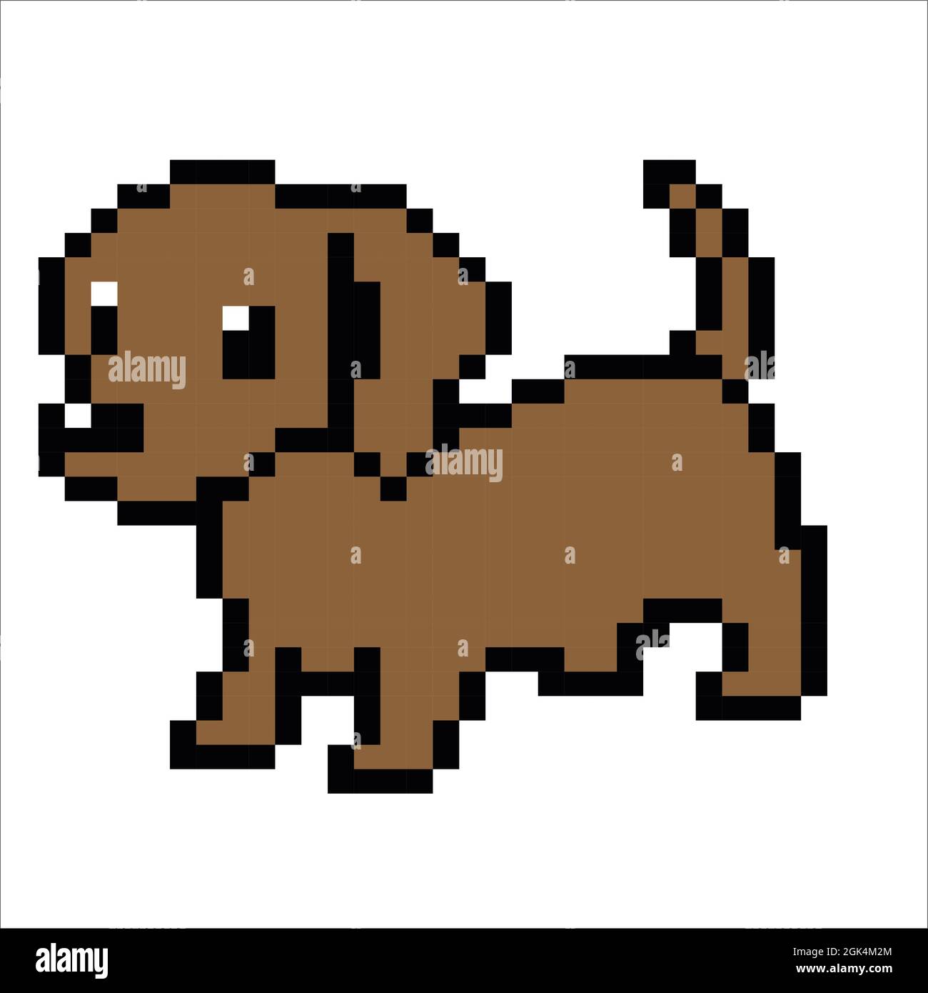 Netter Hund Pixel Art isoliert auf weißem Hintergrund. Bit-Symbol.  Vektorgrafik. Pixel-Design-Illustration. Pixelkunst Stockfotografie - Alamy