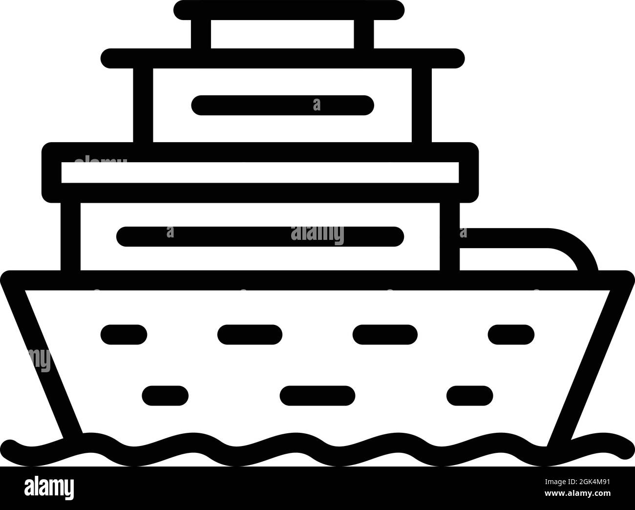 Kreuzfahrtsymbol-Umrissvektor. Seeboot. Schiffsreisen Stock Vektor Kreuzfahrtsymbol-Umrissvektor. Seeboot. Schiffsreisen Stock Vektor
