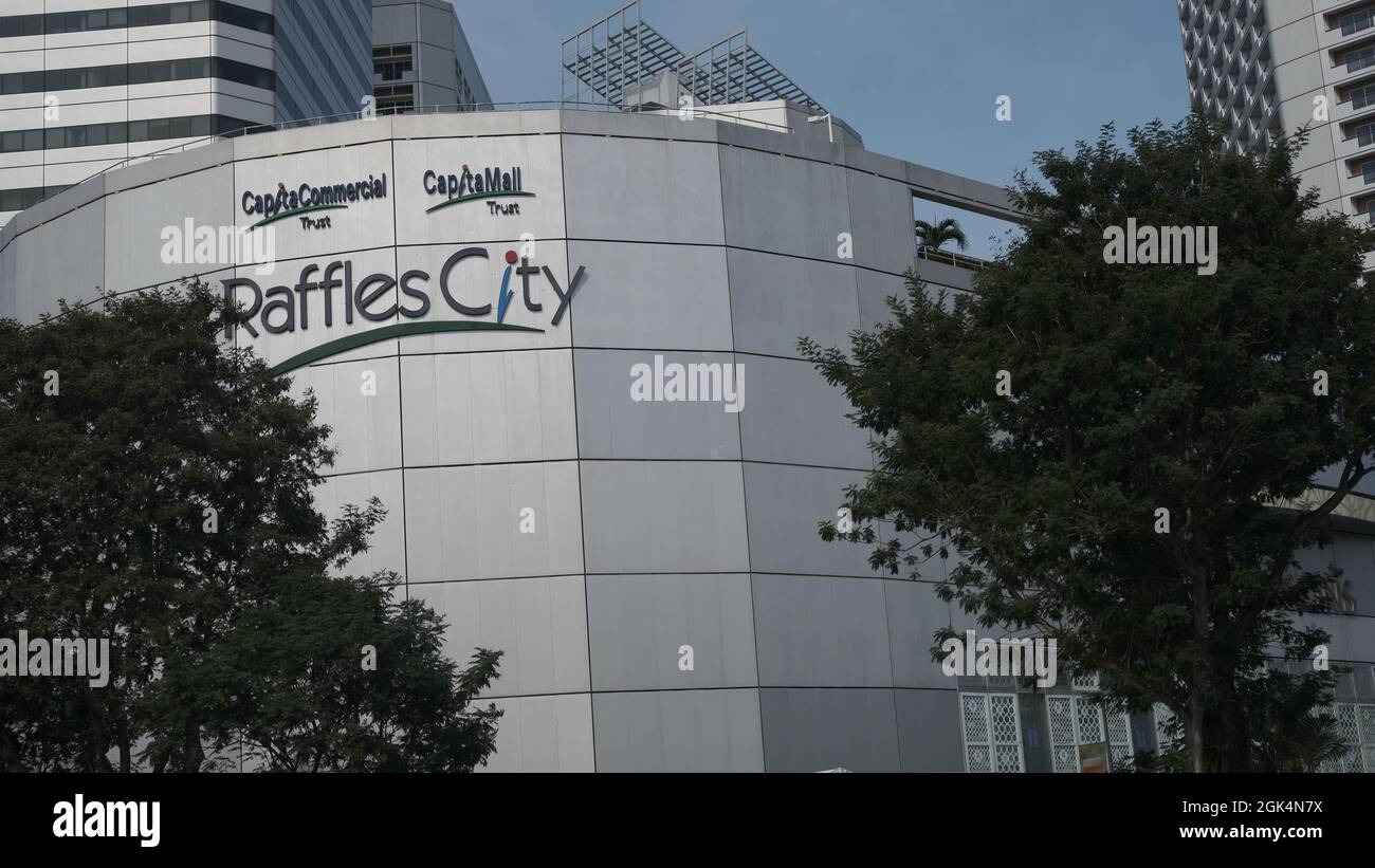 Kreuzungsbereich der Singapore Stamford Road und North Bridge Road Stockfoto