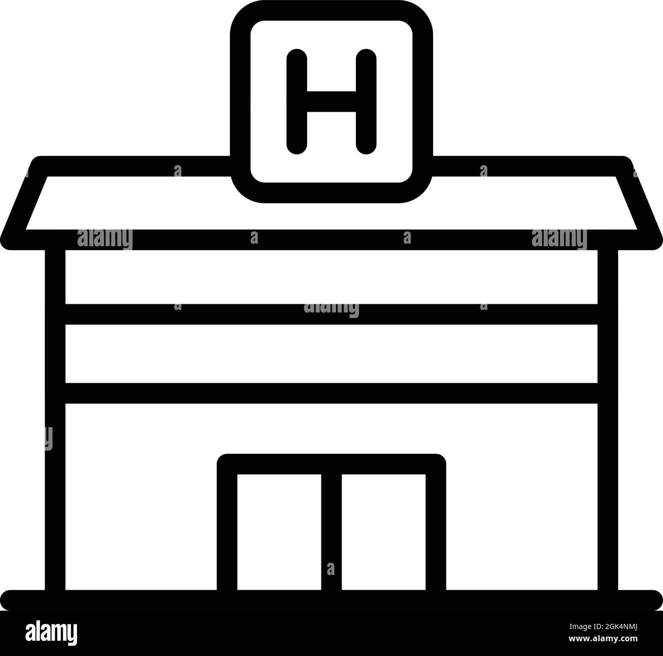 Vektor der Umrissdarstellung des Symbols für eine Jugendherberge Hoteltourist. Unterkunft für Menschen Stock Vektor